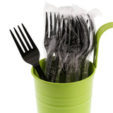 AmerCareRoyal Heavy Weight Individually Wrapped Disposable Polystyrene Plastic Forks for Restaurants and Catering, Black, Pack of 1000