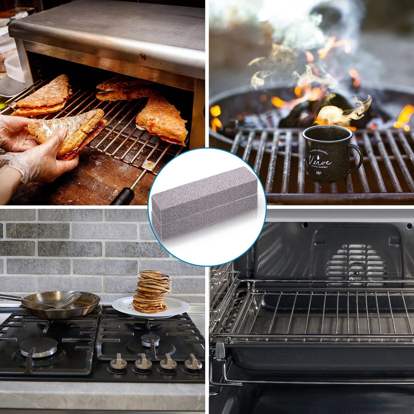Chinco 6 Packs Pumice Stick for Cheaning, Pumice Scouring Stone Pad Removing Stain Grime Without Leaving Scratches for Kitchen Oven Stove Home
