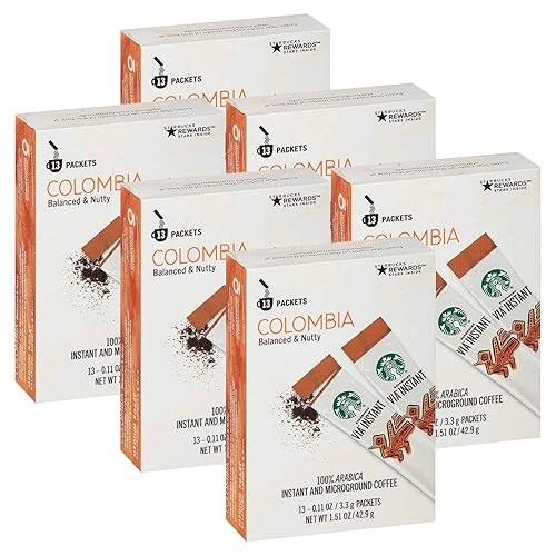 Starbucks VIA Instant Coffee, Colombia, 13 CT Pack - 6