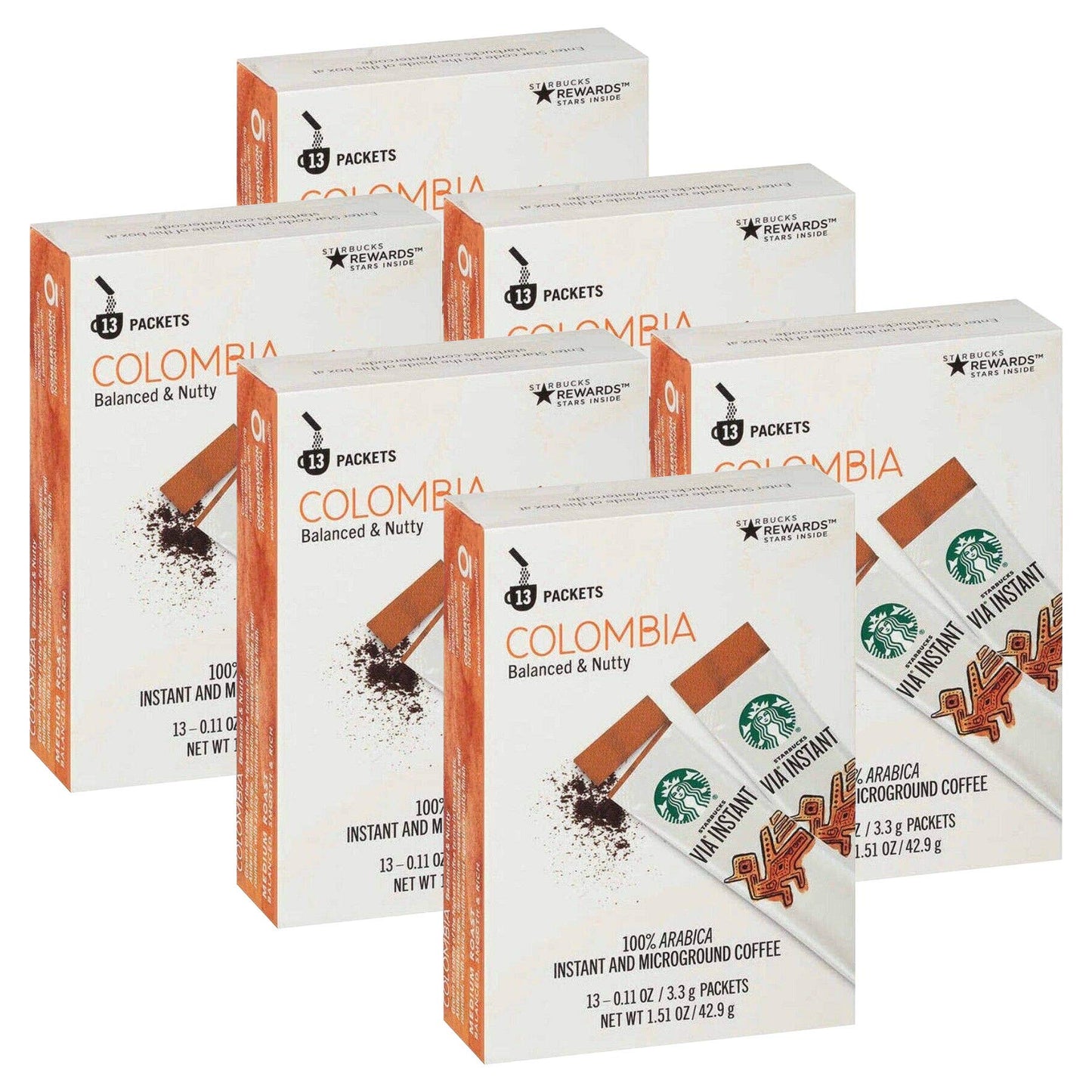 Starbucks VIA Instant Coffee, Colombia, 13 CT Pack - 6