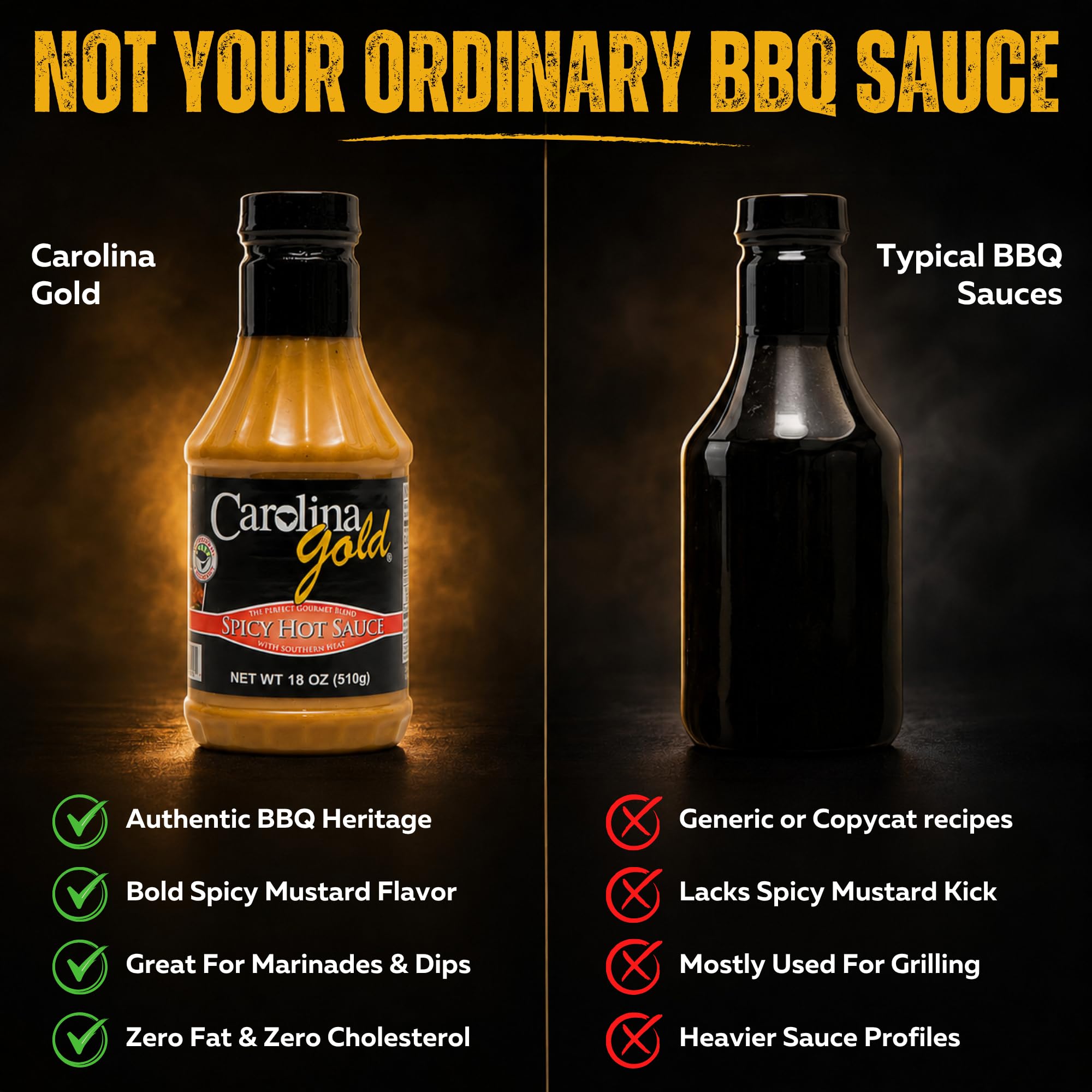 HOUSE Carolina Gold Spicy Hot Sauce, 18 OZ