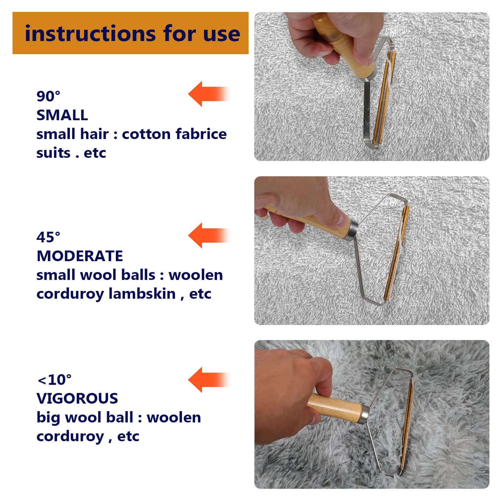0JJ Portable Lint Remover, Clothes Fuzz Shaver - Reusable Double Sided Lint Remover Travel Brush for Removing Lint Pet Hair Dust in Clothes