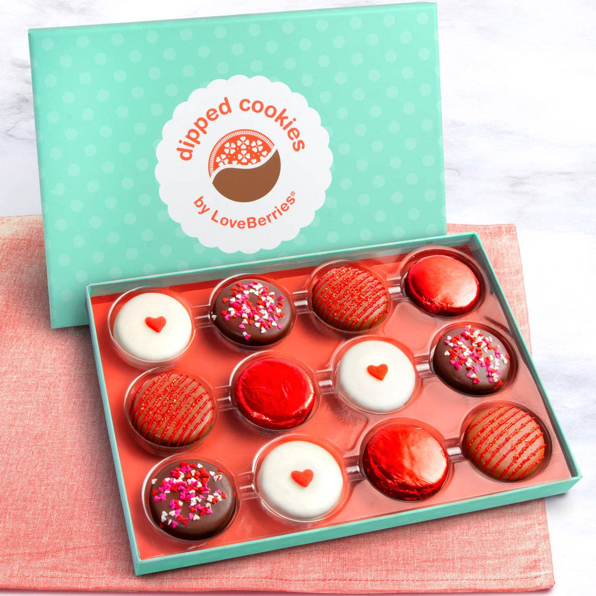 Sweet Love Chocolate Covered Oreos Cookies Gift Box for Birthday, Thank You, Family, Friends