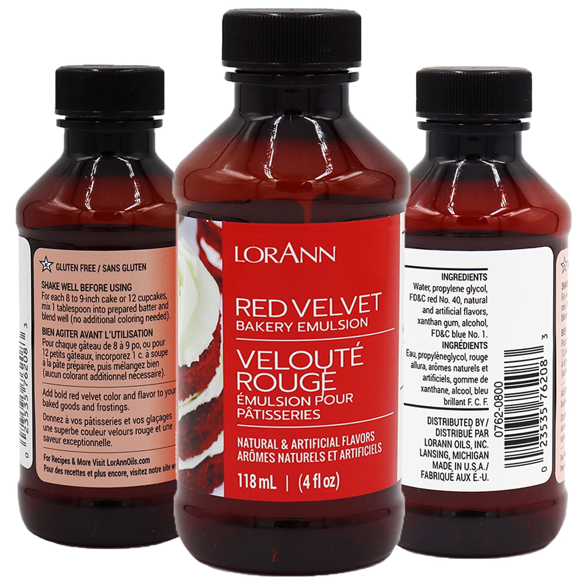 Lorann Oils Bakery Emulsion Bundle, Red Velvet Princess Cake Cream Cheese Pumpkin, 4 Fluid Ounce