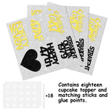 18pcs Black Gold Glitter Dessert Cupcake Pick for Straight Outta 1979 Cheer to 47 Years Old Theme Decor Supplies Happy 47th Birthday Party Decoration