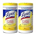 Lysol Disinfectant Wipes Multi-Surface Antibacterial Cleaning Wipes, Dorm Room Essentials For Disinfecting and Cleaning Lemon and Lime Blossom 80