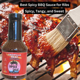 Spice Isle Sauces Tropical Heat Gourmet Sauce - 18.5 oz Spicy Caribbean BBQ with Tamarind & Peppers Bold Marinade & Grilling Sauce | Gluten-Free |