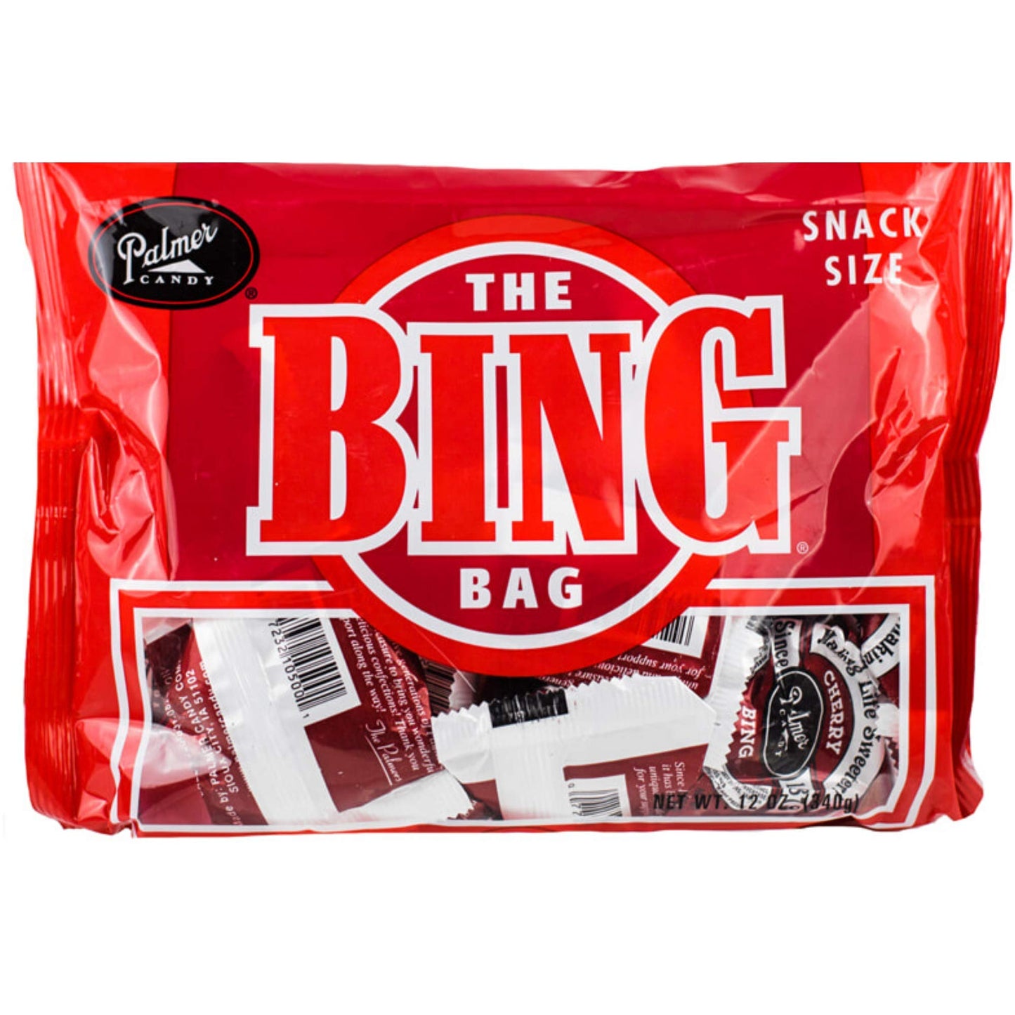 Palmers Twin Bing Candy Bar Snack Size Bag - (2-Pack) - Chocolate Covered Cherry Nougat Candy Bars