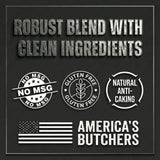 Bearded Butchers Black Blend Seasoning, 64 oz Bag (4 lbs) - Coffee & Molasses Flavor for Steaks, Burgers, Brisket, Roasts, Game Meats - Gluten-Free
