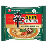 Nongshim Ramen Noodles, Gourmet Instant Ramen, Premium Microwavable Noodle Soup, Vegan Shin Green, 16-Pack
