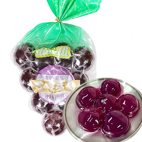 Kyoho Grape Jelly Bites - Sweet & Tangy Japanese-Inspired Gel Snacks, 280g/10 Piece Fruity Popping Jellies with Real Grape Flavor, Family-Friendly