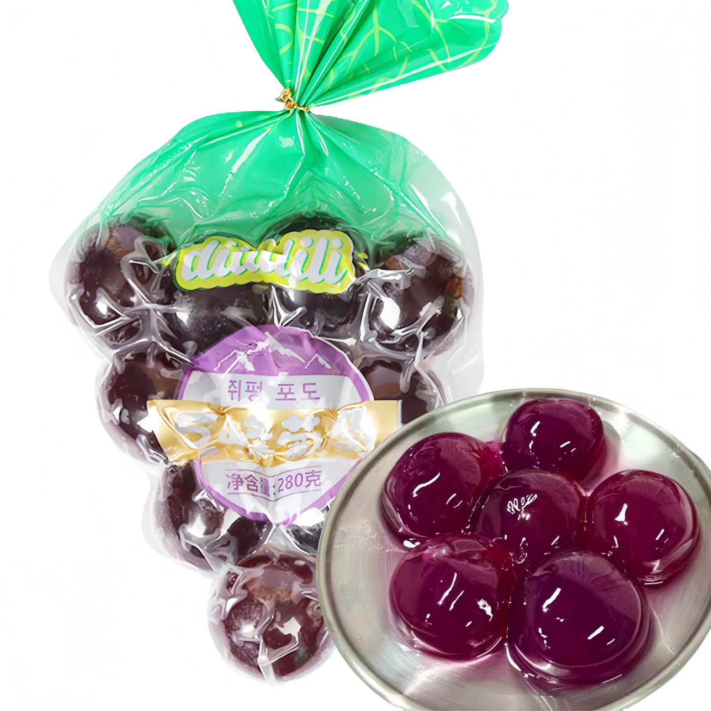 Kyoho Grape Jelly Bites - Sweet & Tangy Japanese-Inspired Gel Snacks, 280g/10 Piece Fruity Popping Jellies with Real Grape Flavor, Family-Friendly