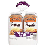 (Club Pack) Thomas' Cinnamon Raisin Bagels, 2 individual packs, (18.0 oz each), 9g Protein, Kosher Bagels, 36 oz Multipack