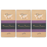 François Pralus Ghana 75% Dark Chocolate 3 Pack - French Chocolate - Bean-to-Bar, Direct Trade - Vegan, Soy-Free - Bundle