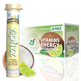 Zipfizz Daily Energy Drink Powder, Coconut Lime, 20 Pack | 3-in-1 Sustained Energy, Rapid Hydration, and Essential Vitamins | Sugar-Free | Electrolyte