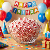 Peppermint Puff Candy - 1 lb Red and White Individually Wrapped Striped Soft Mints - After Dinner or Great for Holidays