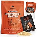Dual-Flour Organic Sourdough Starter Culture - Fast-Activating Dehydrated Chips with Natural Wild Bread Yeast - Non-GMO Flour Sourdough Bread Starter