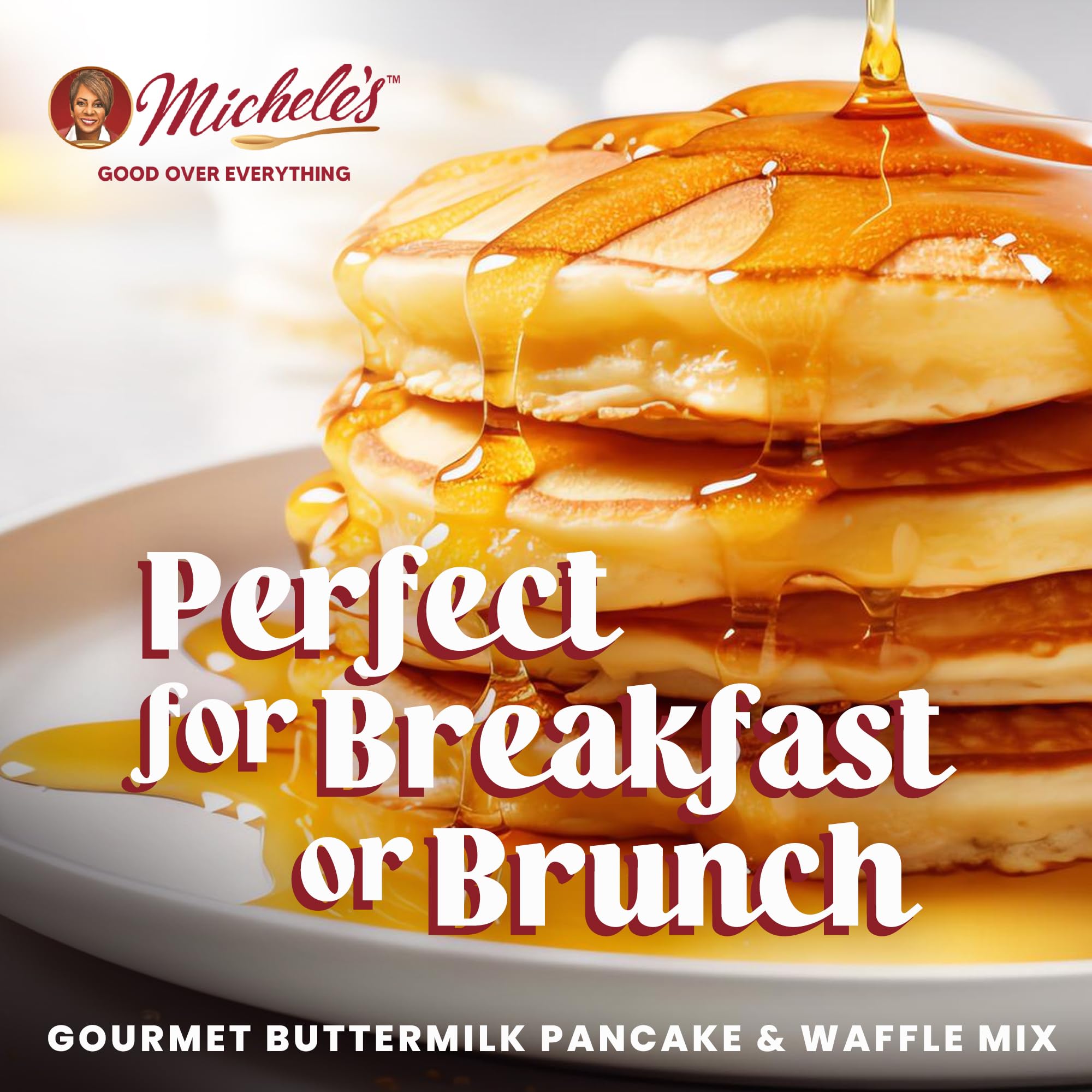 Michele’s Gourmet Buttermilk Waffle and Pancake Mix, 16 oz | Perfect for Mini Pancakes | Just Add Water for Fluffy Pancakes & Waffles | Ideal Gift for Foodies & Breakfast Lovers