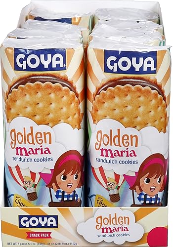 Goya Foods Golden Maria Sandwich Cookies, 5.10 Ounce (Pack of 8)