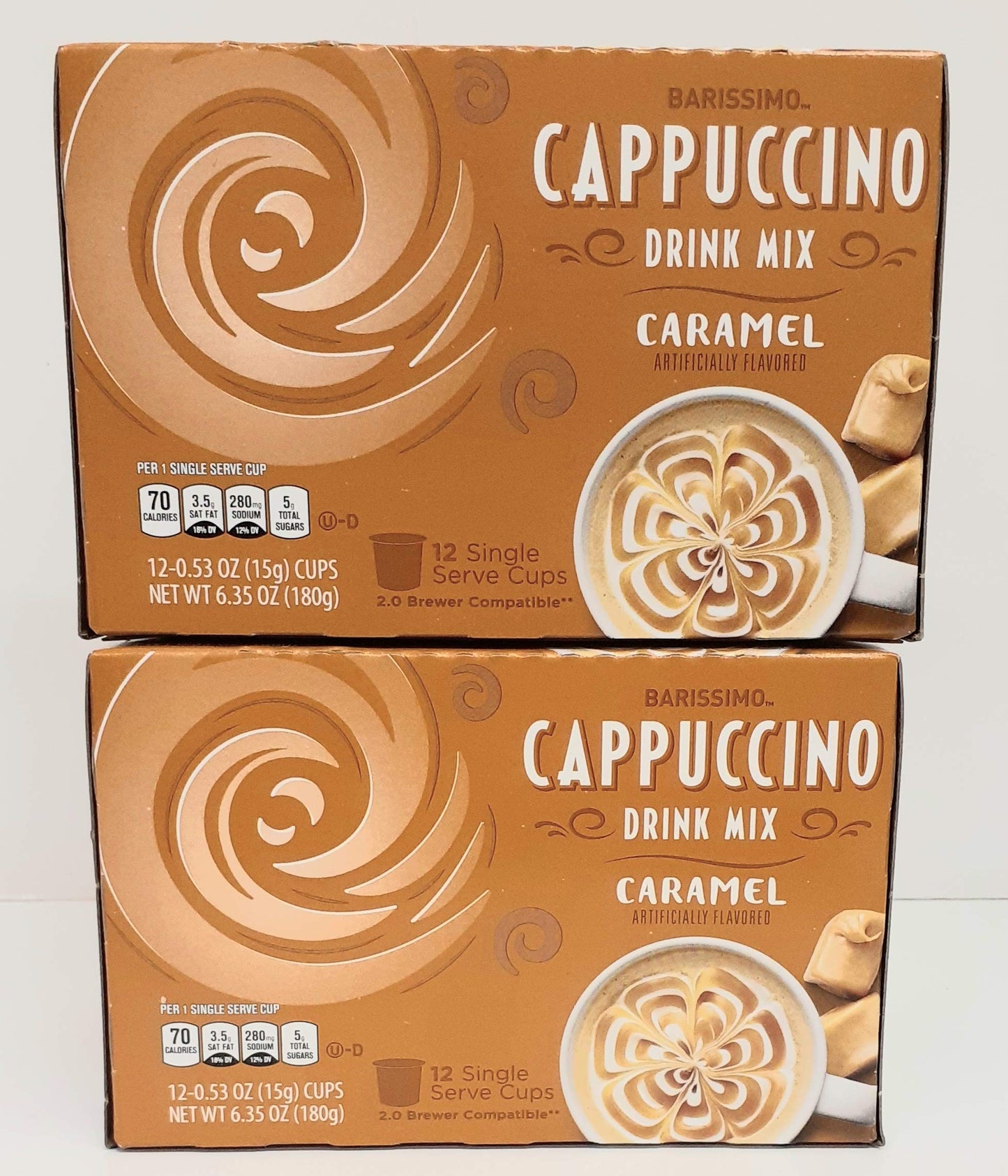 Barissimo Caramel Cappuccino Coffee Drink Mix K-Cup Compatible 4 Boxes