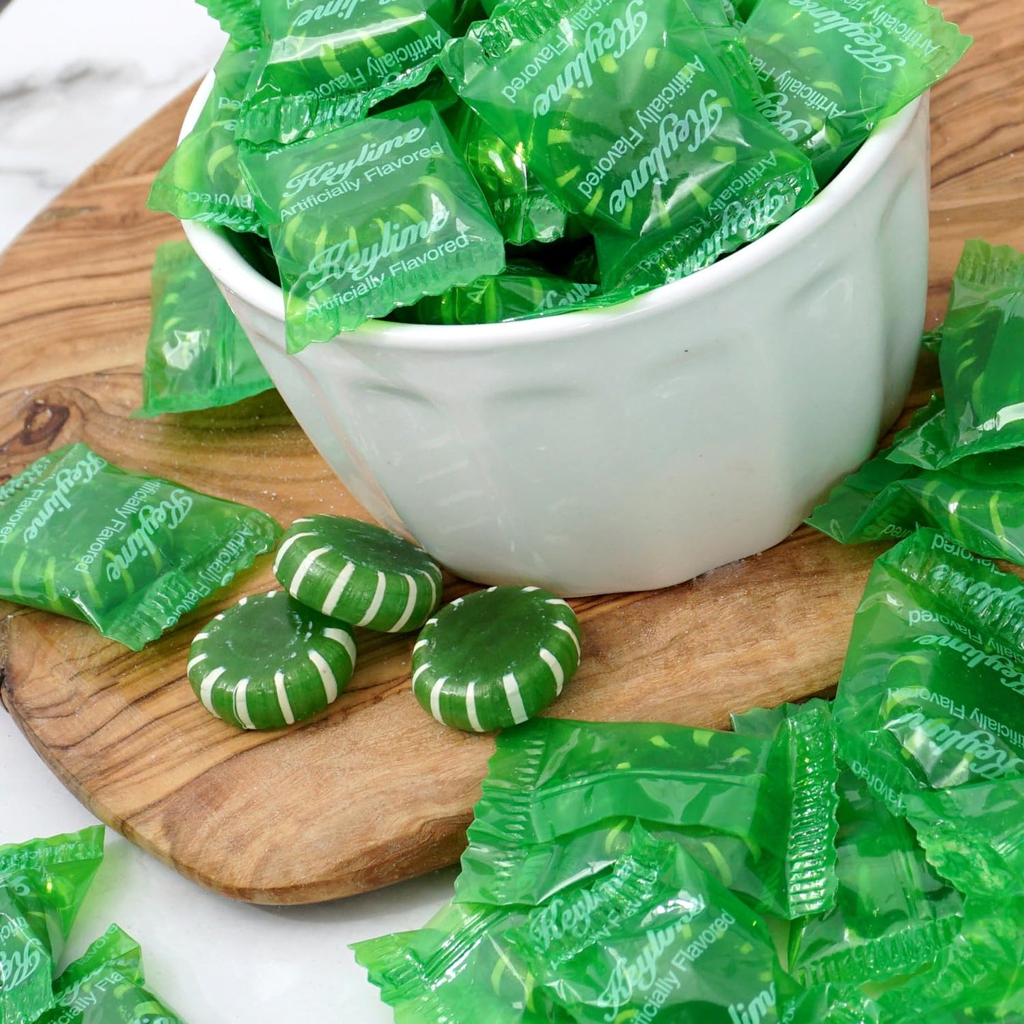 Key Lime Discs Hard Candy, 3 Pound Bulk Candy (Approx. 225 pcs.), Individually Wrapped Keylime Candy, The Hampton Popcorn & Candy Company