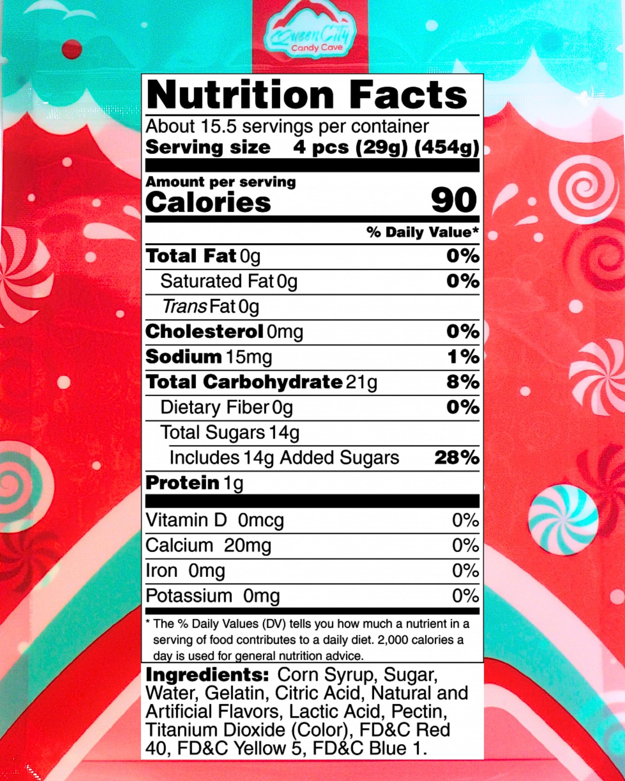 Christmas Gummy Candy Wreaths-Christmas Gummies Candy, Sugar Dusted Red, Green, and White Holiday Gummie Rings by Queen City Candy Cave (1 Pound)