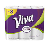 VIVA Choose-A-Sheet Paper Towels White Big Roll, 6 Rolls, Cloth-Like Texture, Strong & Soft Paper Towels for Ultimate Clean