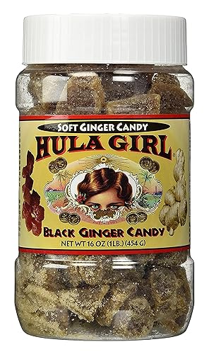 Hula Girl Soft Baby Ginger Candy - Coated in Brown Raw Sugar (1 Pound)