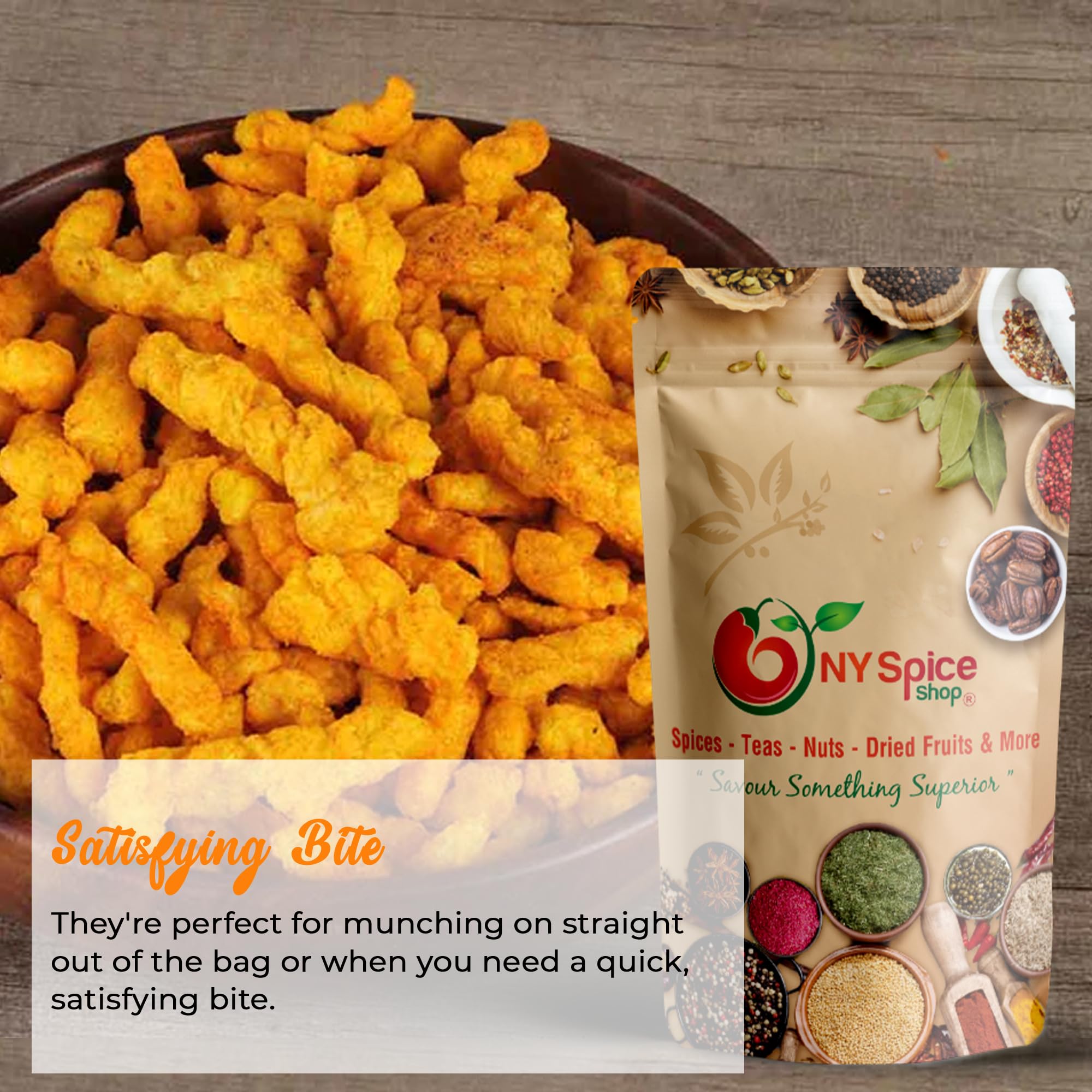 NY Spice Shop Corn Stick Nacho Flavor - 1 Pound Roasted Corn Stick With Nacho Flavor - Healthy Crunchy Fresh Bulk Sweet Snack Pack - Crispy Crunchy