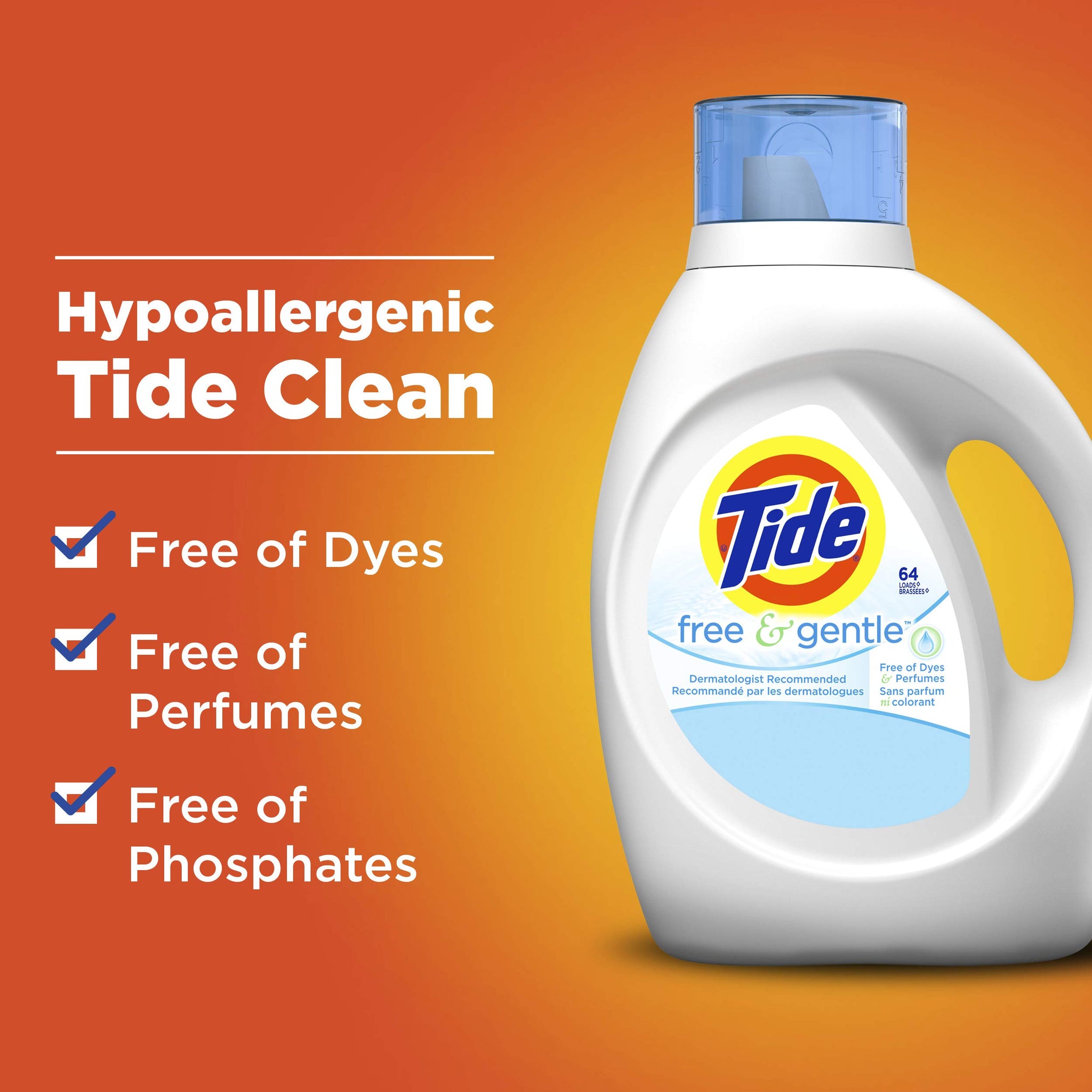 Tide free and gentle liquid laundry detergent 96 use 150 fl oz