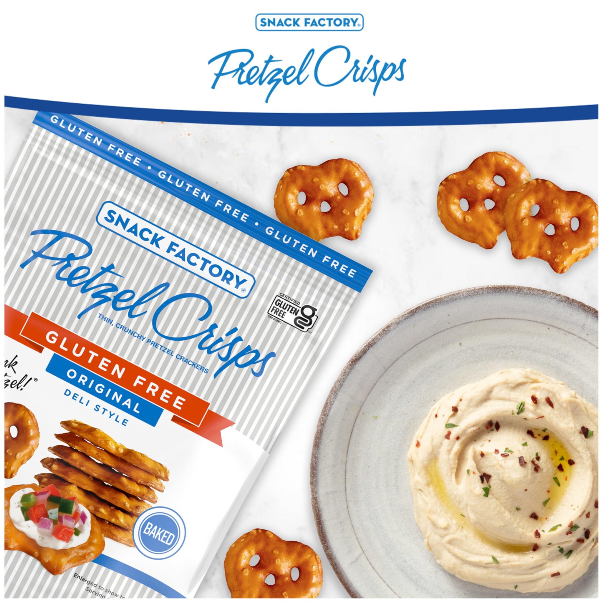 Snack Factory Pretzel Crisps Gluten Free, Original Flavor, 5 Oz