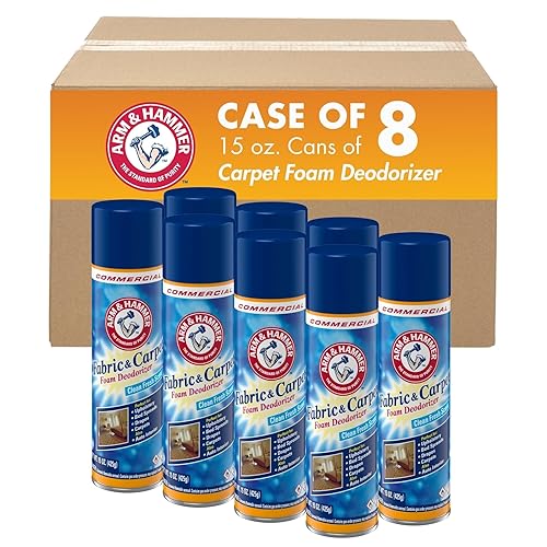 Arm and Hammer Fabric and Carpet Foam Deodorizer Professional, Aerosol, Fresh Scent, 15 fl oz (Case of 8)
