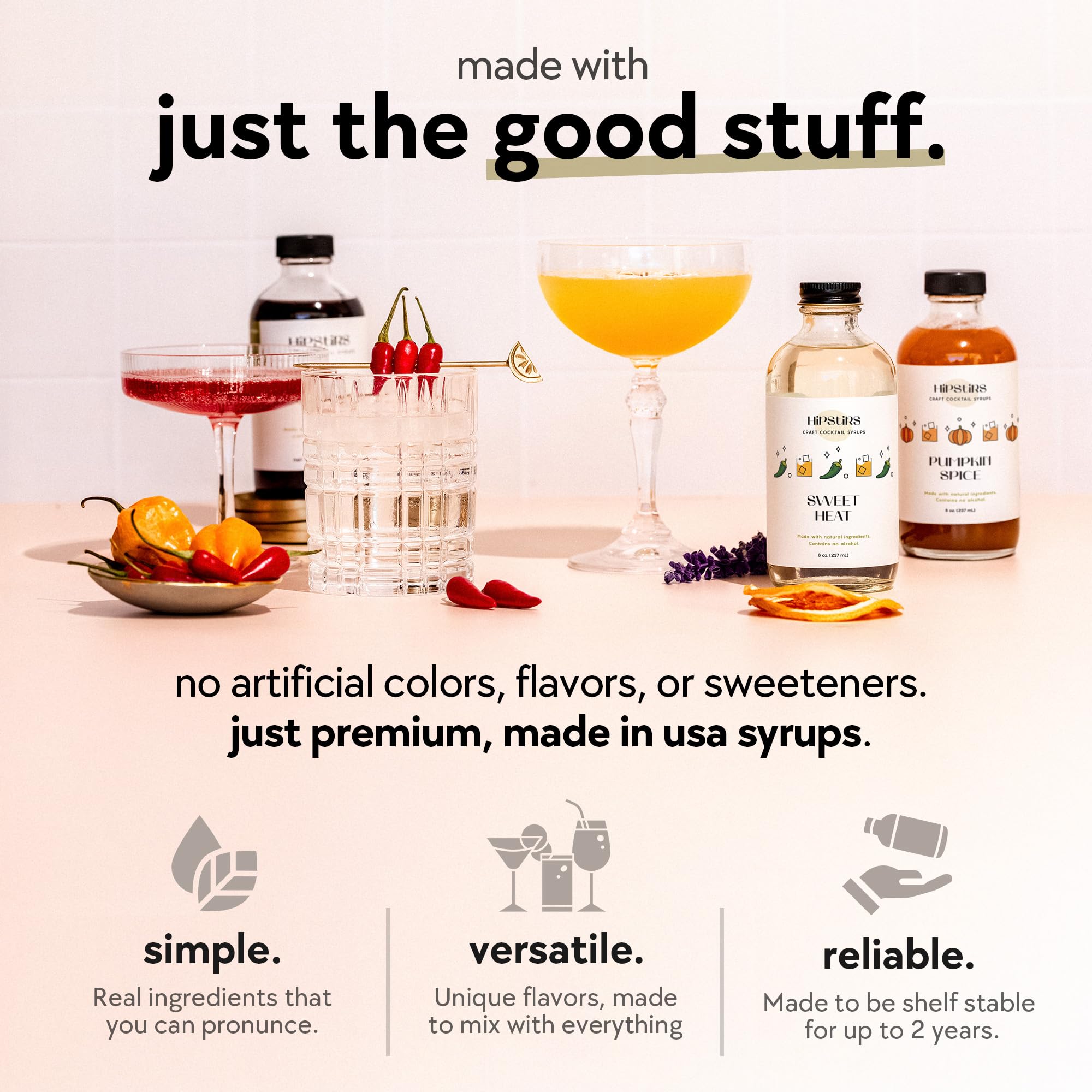 HipStirs Old Fashioned Mix - Our Artisan Old Fashioned Syrup uses Real Blood Orange Bitters for Cocktails to Make it a Rich and Timeless Winter Drink