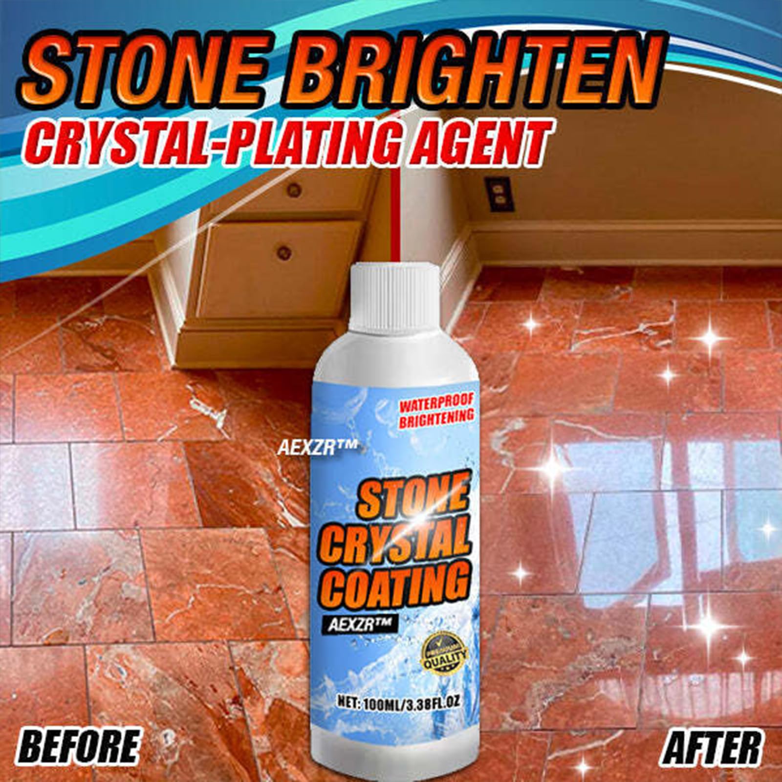 IFMAGIC Stone Brighten Crystal-Plating Agent,Stone Crystal Plating Agent,marble stain remover,marble polish,Effectively brightens ceramic and stone