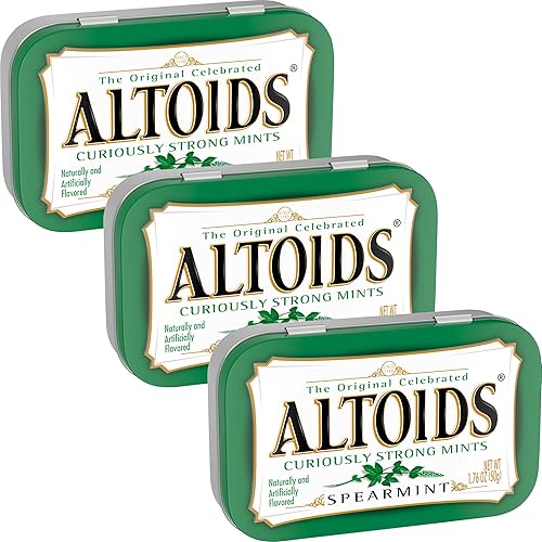 Spearmint Curiously Strong Mints, 1.76 Ounce Each (3 Pack, 5.28 Ounce Total)