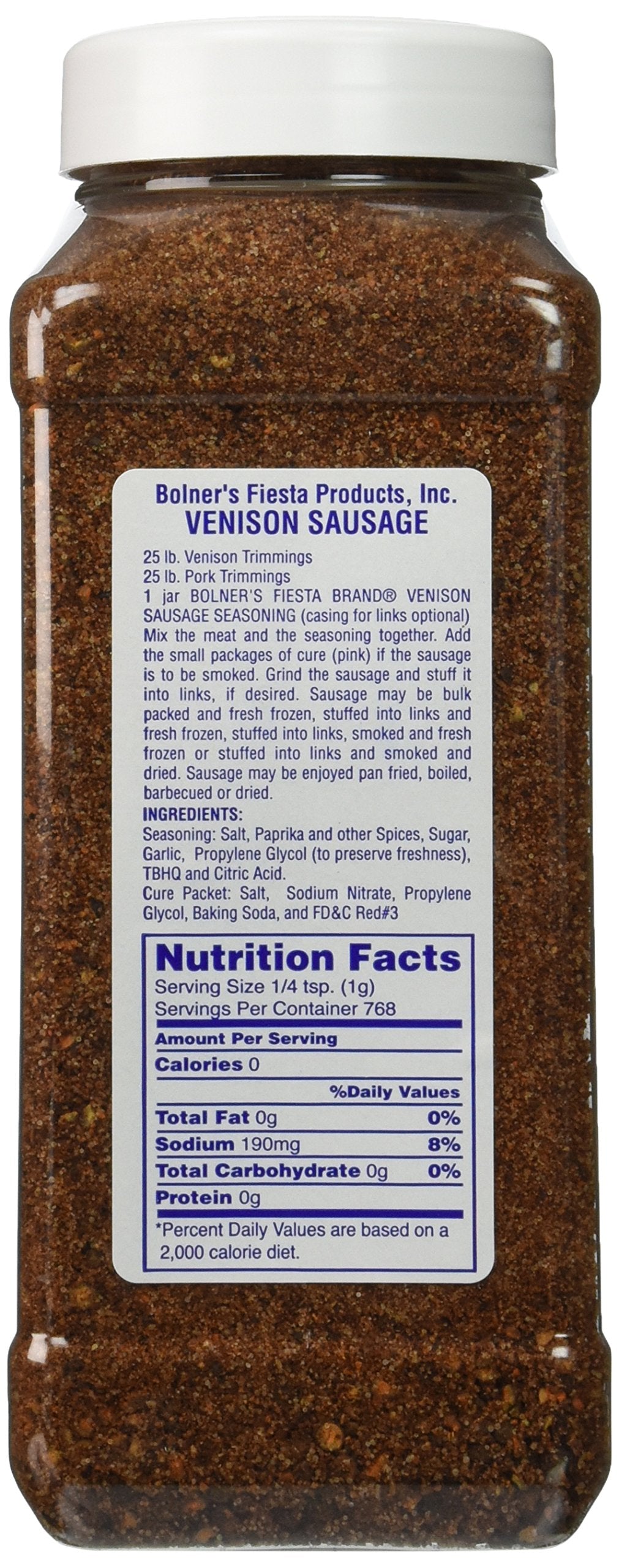 Bolner's Fiesta Venison And Other Game Meat Sausage Seasoning, 24 Oz.