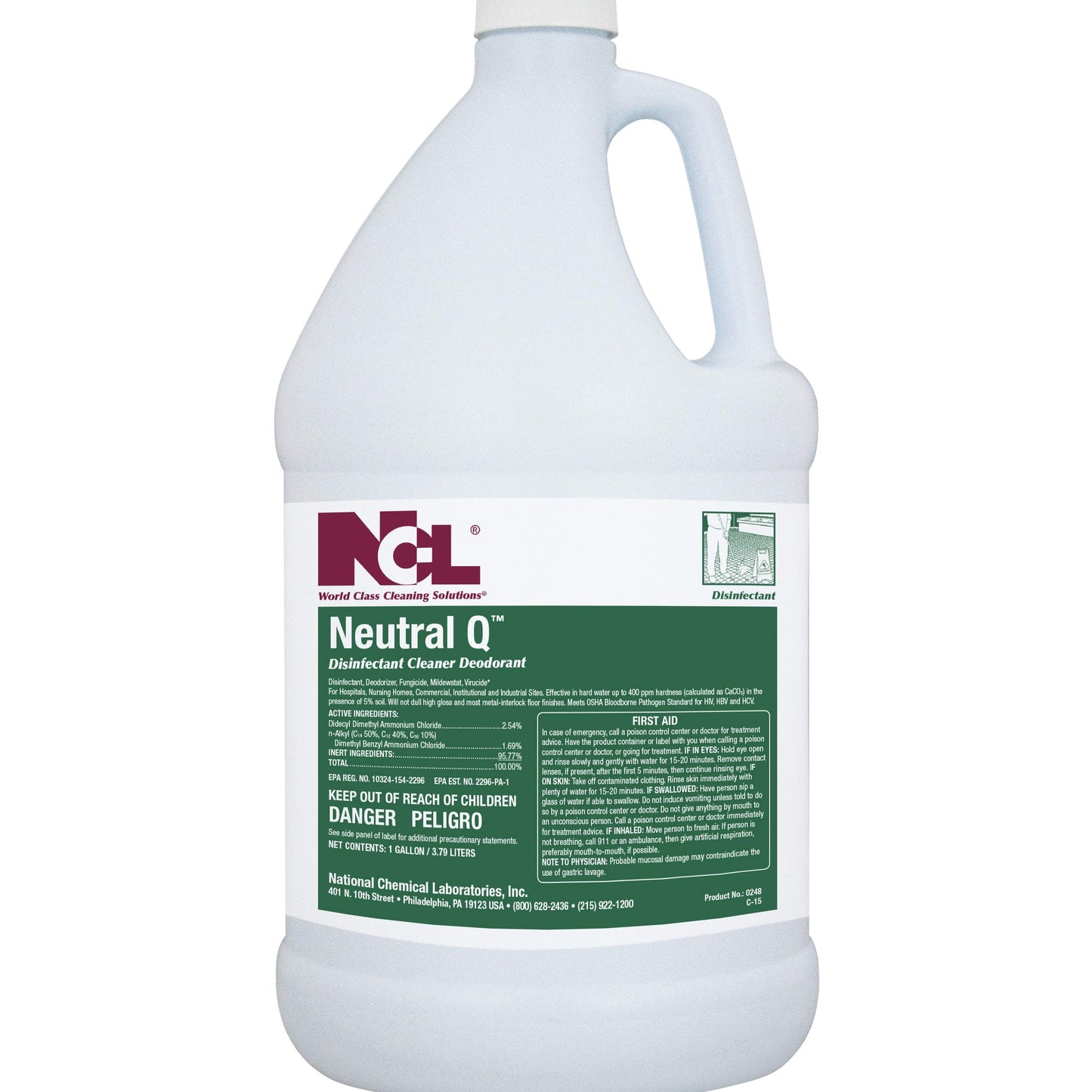 National Chemical Laboratories NEUTRAL-Q Disinfectant Cleaner 4 x 1 Gallon, Makes 256 Gallons of Disinfectant Cleaner. (NCL0248-29)