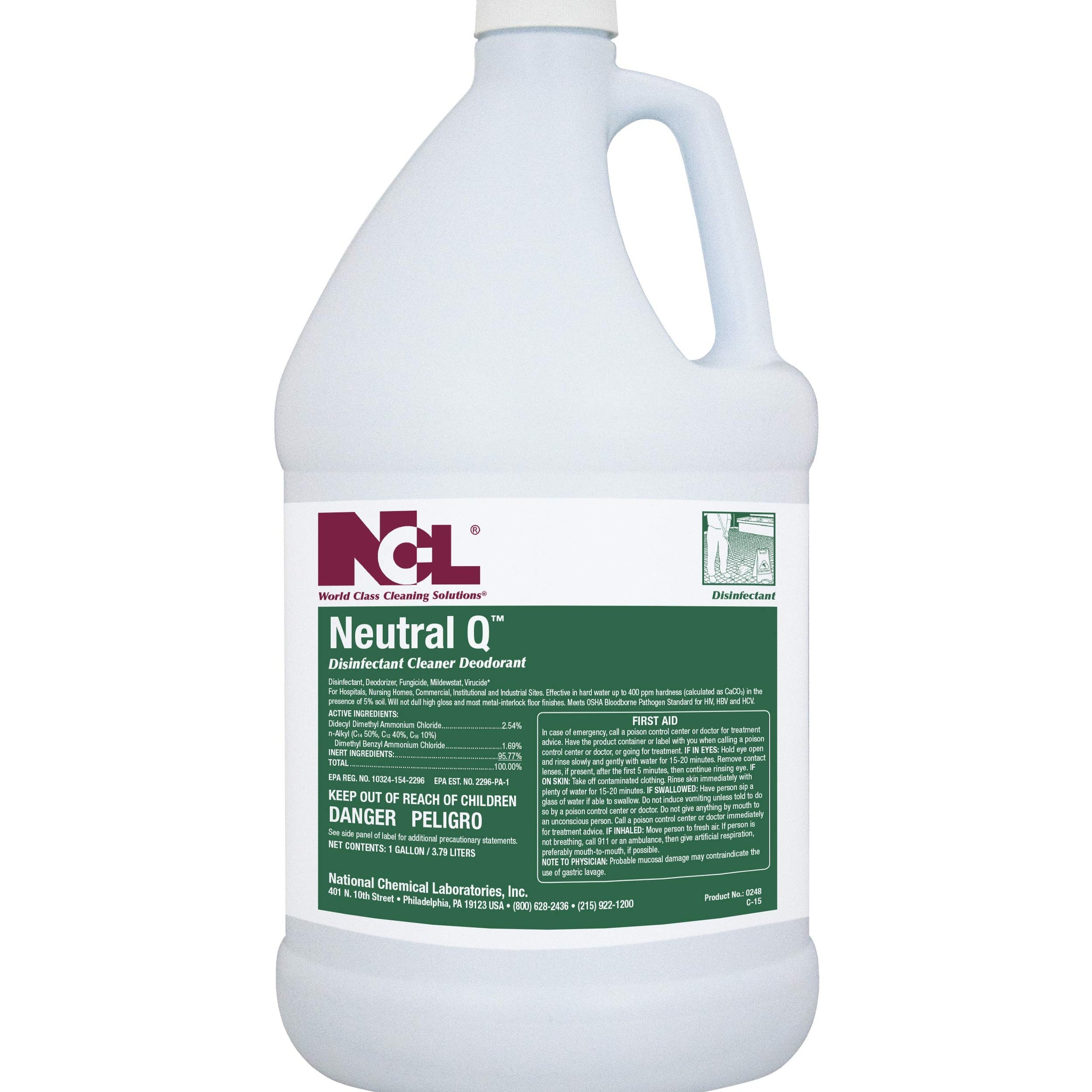 National Chemical Laboratories NEUTRAL-Q Disinfectant Cleaner 4 x 1 Gallon, Makes 256 Gallons of Disinfectant Cleaner. (NCL0248-29)