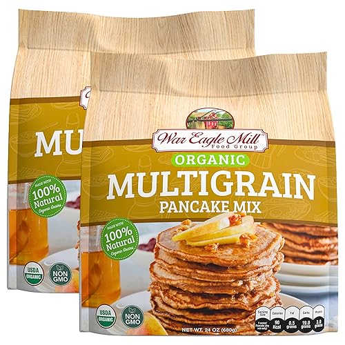 War Eagle Mill Multigrain Pancake Mix, Organic, 24 oz Bag (2 Pack)