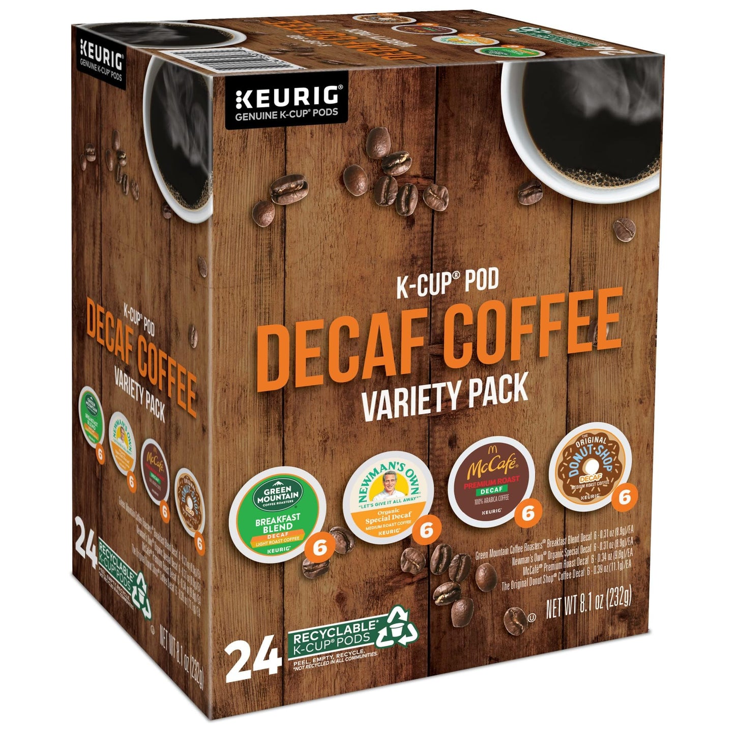 Keurig Decaf Coffee Variety Pack, Keurig Single Serve K-Cup Pods, 24 Count