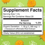 Organic Dandelion Root Extract by MaryRuth's | USDA Organic | Easy-to-Take | Liquid Dandelion Root Supplement | Herbal Extract | Vegan | Gluten Free |