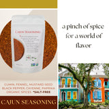 Spice Hut - Cajun Seasoning Mix Organic, No Salt, Louisiana Spice Blend for Cooking Flavorful Southern Soul Food, Turkey, Fries, Meat, Veggie Dishes