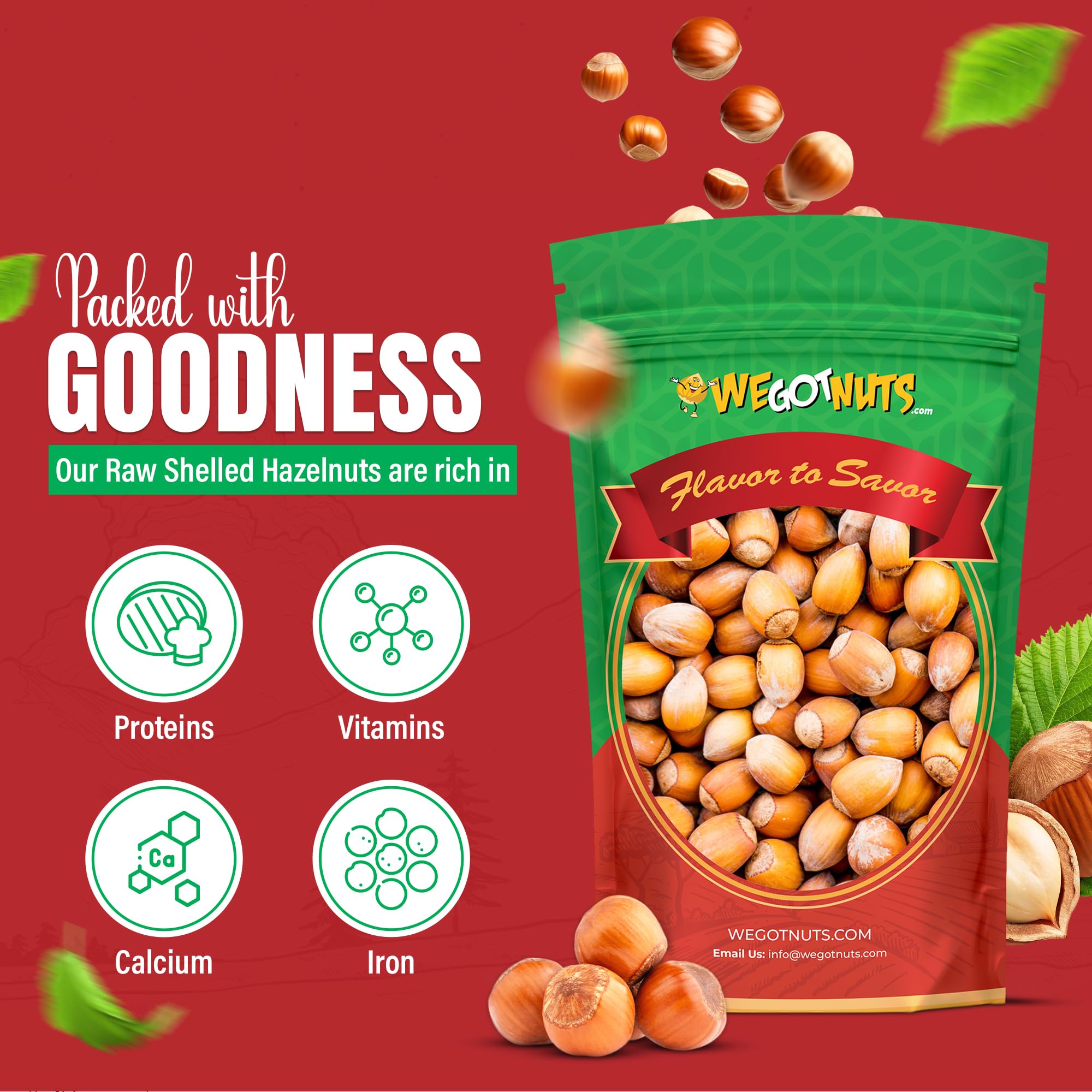 Hazelnuts (Filberts) In Shell, Raw - We Got Nuts (4LBS.)