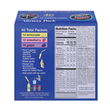4C Energy Rush PSD with Electrolytes Variety Pack Stix, 40 ct (14 Lemonade, 12 Strawberry/14 Grape)