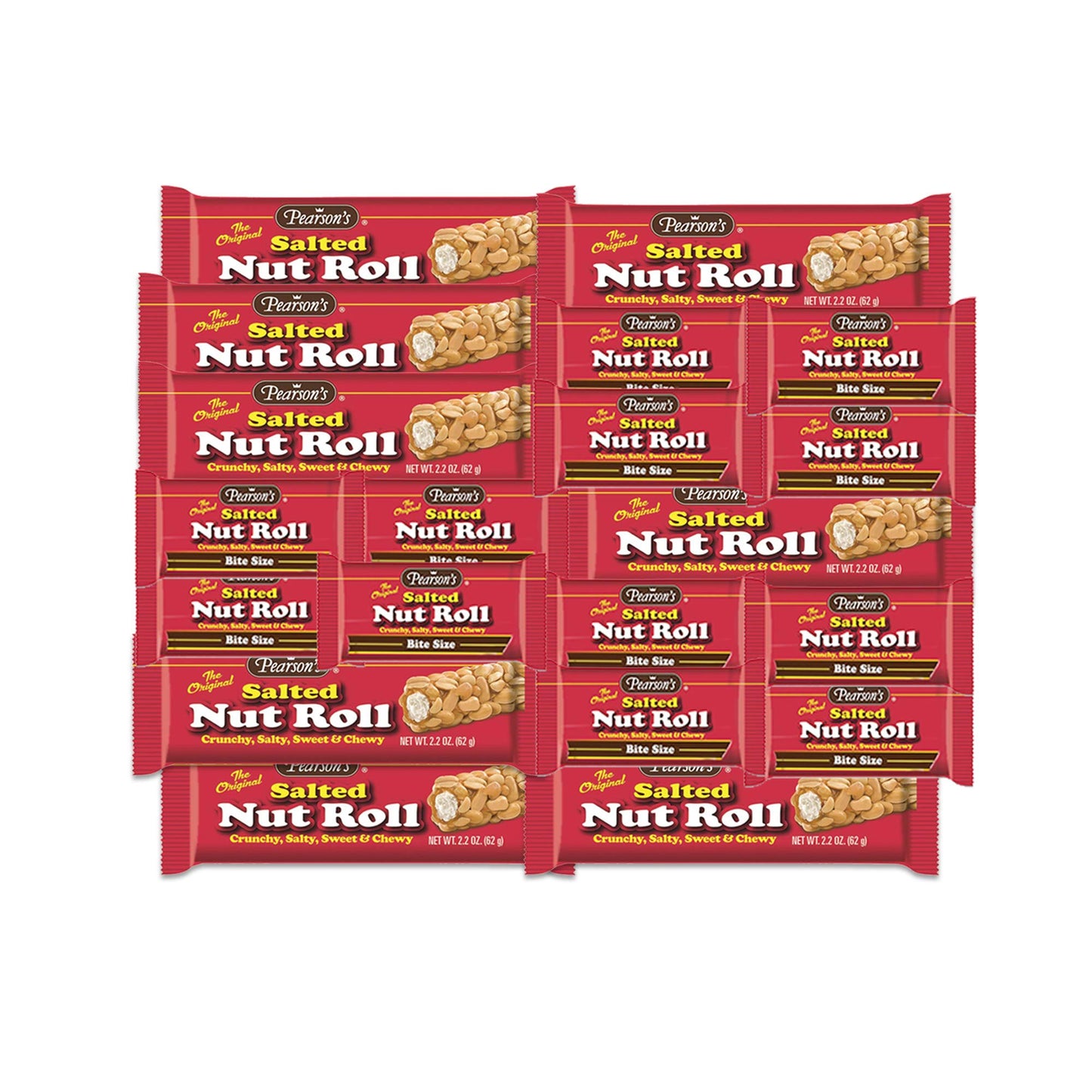 Pearson's Salted Nut Roll Gift Box for Fathers Day - 8 Regular and 12 Bite Size Variety