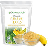 Z Natural Foods Organic Banana Flakes - Crisp Ripe Bananas for Potassium & Fiber Support, Digestive Health, Skin Glow - Natural Flavor & Dried Flake