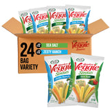 Sensible Portions Garden Veggie Snacks - Veggie Straws, Snack Size Variety Pack, Sea Salt & Zesty Ranch, 1 Oz (Pack of 24)