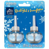 Glade PlugIns Refills Air Freshener, Scented and Essential Oils for Home and Bathroom, Starlight & Snowflakes, 1.34 Fl Oz, 2 Count