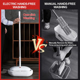REECOO Cordless Electric Spin Mop Power Mop with 4 Floor Scrubber Pads/Automatic Cleaning Bucket/Water Sprayer,Lightweight & Rechargeable,Suitable