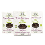 Rustichella d'Abruzzo Organic Buckwheat Tortiglioni (Pack of 3), 250g Each - Gluten-Free Pasta with Distinct Buckwheat Flavor - Artisan Pasta from